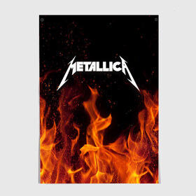 Постер с принтом Metallica fire в Белгороде, 100% бумага
 | бумага, плотность 150 мг. Матовая, но за счет высокого коэффициента гладкости имеет небольшой блеск и дает на свету блики, но в отличии от глянцевой бумаги не покрыта лаком | металлика