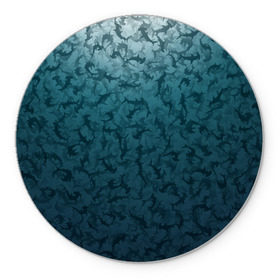 Коврик круглый с принтом Акулы-молоты в Белгороде, резина и полиэстер | круглая форма, изображение наносится на всю лицевую часть | камуфляж | море | океан | рыба