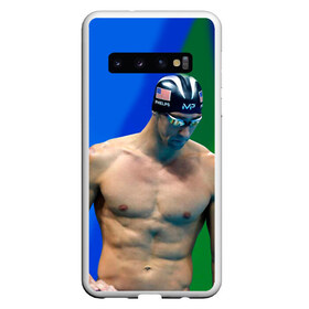 Чехол для Samsung Galaxy S10 с принтом Michael Phelps в Белгороде, Силикон | Область печати: задняя сторона чехла, без боковых панелей | бассейн | пловец | чемпион. фелепс