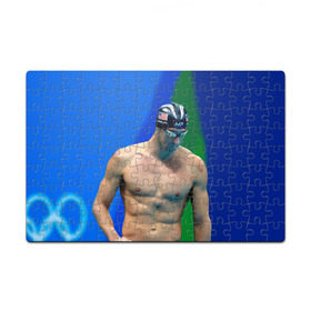 Пазл магнитный 126 элементов с принтом Michael Phelps в Белгороде, полимерный материал с магнитным слоем | 126 деталей, размер изделия —  180*270 мм | Тематика изображения на принте: бассейн | пловец | чемпион. фелепс