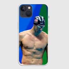 Чехол для iPhone 13 с принтом Michael Phelps в Белгороде,  |  | бассейн | пловец | чемпион. фелепс