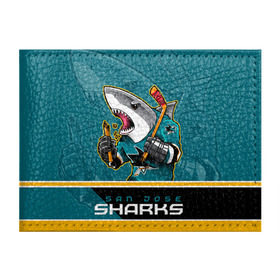 Обложка для студенческого билета с принтом San Jose Sharks в Белгороде, натуральная кожа | Размер: 11*8 см; Печать на всей внешней стороне | Тематика изображения на принте: nhl | san jose sharks | sharks | stanley cup | кубок стенли | кубок стэнли | нхл | сан хосе | сан хосе шаркс | хоккей | хоккейный клуб | шаркс