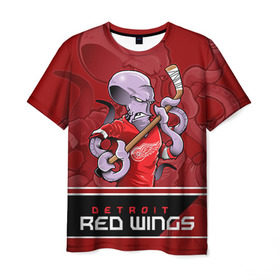 Мужская футболка 3D с принтом Detroit Red Wings в Белгороде, 100% полиэфир | прямой крой, круглый вырез горловины, длина до линии бедер | detroit red wings | nhl | stanley cup | детройд | детройт ред уингз | кубок стенли | кубок стэнли | марченко | нхл | хоккей | хоккейный клуб