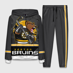 Женский костюм 3D (с толстовкой) с принтом Boston Bruins в Белгороде,  |  | boston bruins | nhl | stanley cup | бостон | бостон брюинз | брюинз | брюинс | кубок стенли | кубок стэнли | нхл | хоккей | хоккейный клуб | худобин