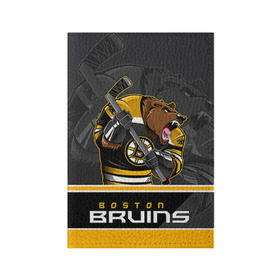 Обложка для паспорта матовая кожа с принтом Boston Bruins в Белгороде, натуральная матовая кожа | размер 19,3 х 13,7 см; прозрачные пластиковые крепления | boston bruins | nhl | stanley cup | бостон | бостон брюинз | брюинз | брюинс | кубок стенли | кубок стэнли | нхл | хоккей | хоккейный клуб | худобин