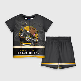 Детский костюм с шортами 3D с принтом Boston Bruins в Белгороде,  |  | boston bruins | nhl | stanley cup | бостон | бостон брюинз | брюинз | брюинс | кубок стенли | кубок стэнли | нхл | хоккей | хоккейный клуб | худобин