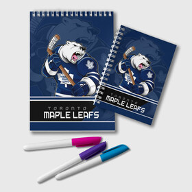 Блокнот с принтом Toronto Maple Leafs в Белгороде, 100% бумага | 48 листов, плотность листов — 60 г/м2, плотность картонной обложки — 250 г/м2. Листы скреплены удобной пружинной спиралью. Цвет линий — светло-серый
 | Тематика изображения на принте: nhl | stanley cup | toronto maple leafs | валиев | кубок стенли | кубок стэнли | мэпл лифс | нхл | сошников | торонто | торонто мейпл лифс | хоккей | хоккейный клуб
