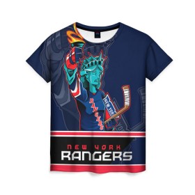 Женская футболка 3D с принтом New York Rangers в Белгороде, 100% полиэфир ( синтетическое хлопкоподобное полотно) | прямой крой, круглый вырез горловины, длина до линии бедер | new york rangers | nhl | stanley cup | кубок стенли | кубок стэнли | нхл | нью йорк рейнджерс | нью йорк рейнджеры | рейнджеры | хоккей | хоккейный клуб