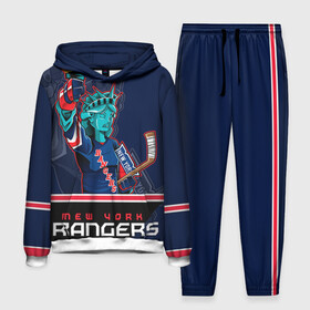 Мужской костюм 3D (с толстовкой) с принтом New York Rangers в Белгороде,  |  | new york rangers | nhl | stanley cup | кубок стенли | кубок стэнли | нхл | нью йорк рейнджерс | нью йорк рейнджеры | рейнджеры | хоккей | хоккейный клуб