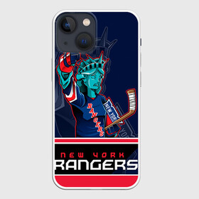 Чехол для iPhone 13 mini с принтом New York Rangers в Белгороде,  |  | Тематика изображения на принте: new york rangers | nhl | stanley cup | кубок стенли | кубок стэнли | нхл | нью йорк рейнджерс | нью йорк рейнджеры | рейнджеры | хоккей | хоккейный клуб