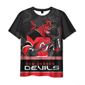 Мужская футболка 3D с принтом New Jersey Devils в Белгороде, 100% полиэфир | прямой крой, круглый вырез горловины, длина до линии бедер | new jersey devils | nhl | stanley cup | дъяволы нью джерси | калинин | кубок стенли | кубок стэнли | нхл | нью джерси девилз | хоккей | хоккейный клуб