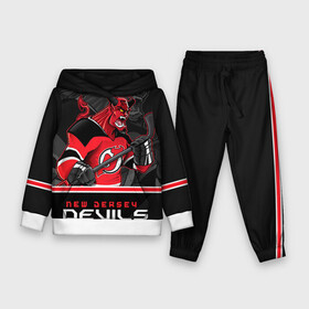 Детский костюм 3D (с толстовкой) с принтом New Jersey Devils в Белгороде,  |  | new jersey devils | nhl | stanley cup | дъяволы нью джерси | калинин | кубок стенли | кубок стэнли | нхл | нью джерси девилз | хоккей | хоккейный клуб