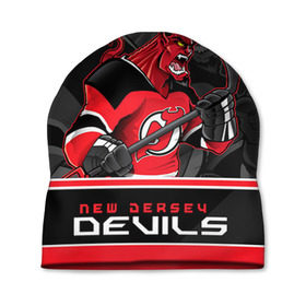 Шапка 3D с принтом New Jersey Devils в Белгороде, 100% полиэстер | универсальный размер, печать по всей поверхности изделия | new jersey devils | nhl | stanley cup | дъяволы нью джерси | калинин | кубок стенли | кубок стэнли | нхл | нью джерси девилз | хоккей | хоккейный клуб