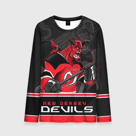 Мужской лонгслив 3D с принтом New Jersey Devils в Белгороде, 100% полиэстер | длинные рукава, круглый вырез горловины, полуприлегающий силуэт | new jersey devils | nhl | stanley cup | дъяволы нью джерси | калинин | кубок стенли | кубок стэнли | нхл | нью джерси девилз | хоккей | хоккейный клуб