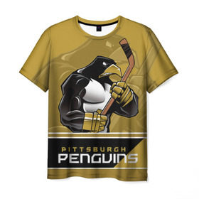 Мужская футболка 3D с принтом Pittsburgh Penguins в Белгороде, 100% полиэфир | прямой крой, круглый вырез горловины, длина до линии бедер | nhl | pittsburgh penguins | stanley cup | кросби | кубок стенли | кубок стэнли | малкин | нхл | пингвинс | питтсбург пингвинз | сидни кросби | хоккей | хоккейный клуб