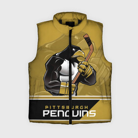 Женский жилет утепленный 3D с принтом Pittsburgh Penguins в Белгороде,  |  | nhl | pittsburgh penguins | stanley cup | кросби | кубок стенли | кубок стэнли | малкин | нхл | пингвинс | питтсбург пингвинз | сидни кросби | хоккей | хоккейный клуб