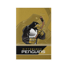 Обложка для паспорта матовая кожа с принтом Pittsburgh Penguins в Белгороде, натуральная матовая кожа | размер 19,3 х 13,7 см; прозрачные пластиковые крепления | nhl | pittsburgh penguins | stanley cup | кросби | кубок стенли | кубок стэнли | малкин | нхл | пингвинс | питтсбург пингвинз | сидни кросби | хоккей | хоккейный клуб