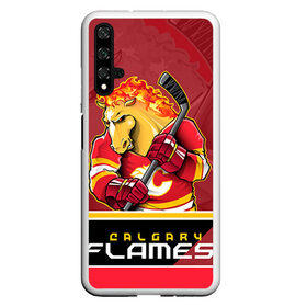 Чехол для Honor 20 с принтом Calgary Flames в Белгороде, Силикон | Область печати: задняя сторона чехла, без боковых панелей | Тематика изображения на принте: calgary flames | nhl | stanley cup | калгари флэймз | кубок стенли | кубок стэнли | нхл | флэймс | хоккей | хоккейный клуб