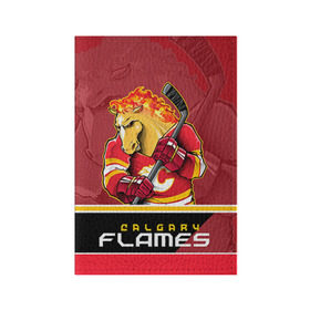 Обложка для паспорта матовая кожа с принтом Calgary Flames в Белгороде, натуральная матовая кожа | размер 19,3 х 13,7 см; прозрачные пластиковые крепления | Тематика изображения на принте: calgary flames | nhl | stanley cup | калгари флэймз | кубок стенли | кубок стэнли | нхл | флэймс | хоккей | хоккейный клуб