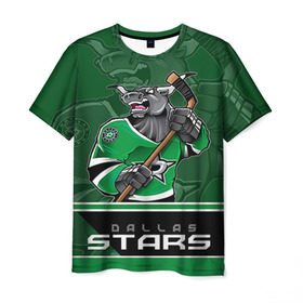 Мужская футболка 3D с принтом Dallas Stars в Белгороде, 100% полиэфир | прямой крой, круглый вырез горловины, длина до линии бедер | dallas stars | nhl | stanley cup | даллас | даллас старз | кубок стенли | кубок стэнли | ничушкин | нхл | хоккей | хоккейный клуб