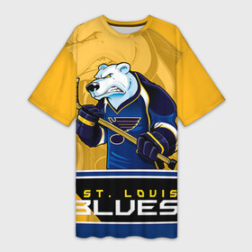 Платье-футболка 3D с принтом St. Louis Blues в Белгороде,  |  | nhl | st. louis blues | stanley cup | йори | кубок стенли | кубок стэнли | лехтеря | луис блюз | нхл | сент луис | сент луис блюз | тарасенко | хоккей | хоккейный клуб