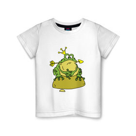 Детская футболка хлопок с принтом Царевна лягушка в Белгороде, 100% хлопок | круглый вырез горловины, полуприлегающий силуэт, длина до линии бедер | сказка | стрела