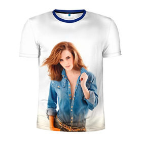 Мужская футболка 3D спортивная с принтом Emma Watson в Белгороде, 100% полиэстер с улучшенными характеристиками | приталенный силуэт, круглая горловина, широкие плечи, сужается к линии бедра | знаменитости