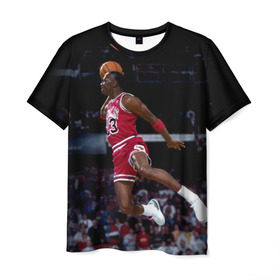 Мужская футболка 3D с принтом Michael Jordan в Белгороде, 100% полиэфир | прямой крой, круглый вырез горловины, длина до линии бедер | Тематика изображения на принте: michael jordan | баскетбол | майкл джордан | нба
