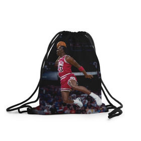 Рюкзак-мешок 3D с принтом Michael Jordan в Белгороде, 100% полиэстер | плотность ткани — 200 г/м2, размер — 35 х 45 см; лямки — толстые шнурки, застежка на шнуровке, без карманов и подкладки | michael jordan | баскетбол | майкл джордан | нба