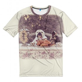 Мужская футболка 3D с принтом Bulldog 26 в Белгороде, 100% полиэфир | прямой крой, круглый вырез горловины, длина до линии бедер | bulldog blogger | tecuaniventura | блоггер | бульдог | бульдог блоггер | животные | карамелька | собаки