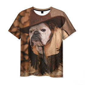 Мужская футболка 3D с принтом Bulldog 6 в Белгороде, 100% полиэфир | прямой крой, круглый вырез горловины, длина до линии бедер | bulldog blogger | tecuaniventura | блоггер | бульдог | бульдог блоггер | животные | карамелька | собаки