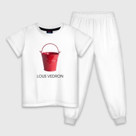 Детская пижама хлопок с принтом LOUS VEDRON в Белгороде, 100% хлопок |  брюки и футболка прямого кроя, без карманов, на брюках мягкая резинка на поясе и по низу штанин
 | louis vuetton | lous vedron | антибренд | бренд | луи витон | пародии