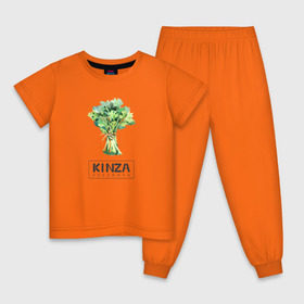 Детская пижама хлопок с принтом KINZA в Белгороде, 100% хлопок |  брюки и футболка прямого кроя, без карманов, на брюках мягкая резинка на поясе и по низу штанин
 | Тематика изображения на принте: kenzo | kinza | антибренд | бренд | кензо | кинза | пародии