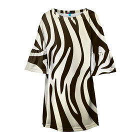 Детское платье 3D с принтом Шкура зебры в Белгороде, 100% полиэстер | прямой силуэт, чуть расширенный к низу. Круглая горловина, на рукавах — воланы | Тематика изображения на принте: африка | животные | звери | зебра | фауна
