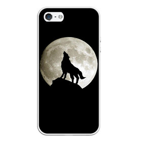 Чехол для iPhone 5/5S матовый с принтом Moon в Белгороде, Силикон | Область печати: задняя сторона чехла, без боковых панелей | зверь | луна