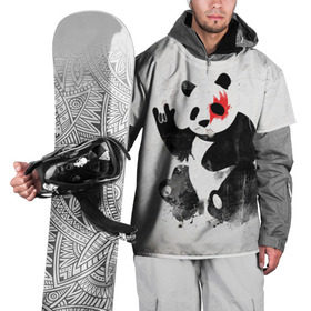 Накидка на куртку 3D с принтом Рок-панда в Белгороде, 100% полиэстер |  | Тематика изображения на принте: rock | коза | метал | панда | рок