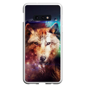 Чехол для Samsung S10E с принтом Space WOLF в Белгороде, Силикон | Область печати: задняя сторона чехла, без боковых панелей | голова | звезды