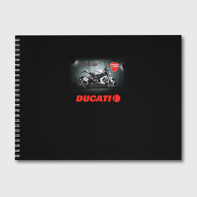 Альбом для рисования с принтом Ducati 4 в Белгороде, 100% бумага
 | матовая бумага, плотность 200 мг. | ducati | moto | дукати | мото | мотоцикл | мотоциклы