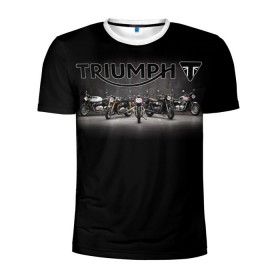 Мужская футболка 3D спортивная с принтом Triumph 5 в Белгороде, 100% полиэстер с улучшенными характеристиками | приталенный силуэт, круглая горловина, широкие плечи, сужается к линии бедра | moto | triumph | мотоцикл | мотоциклы | триумф