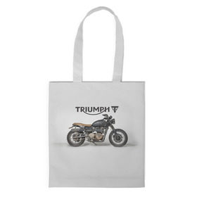 Сумка 3D повседневная с принтом Triumph 2 в Белгороде, 100% полиэстер | Плотность: 200 г/м2; Размер: 34×35 см; Высота лямок: 30 см | Тематика изображения на принте: moto | triumph | мотоцикл | мотоциклы | триумф