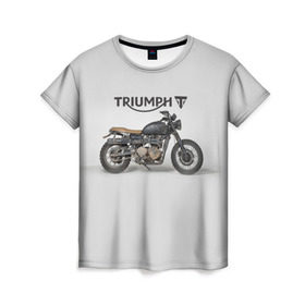 Женская футболка 3D с принтом Triumph 2 в Белгороде, 100% полиэфир ( синтетическое хлопкоподобное полотно) | прямой крой, круглый вырез горловины, длина до линии бедер | Тематика изображения на принте: moto | triumph | мотоцикл | мотоциклы | триумф