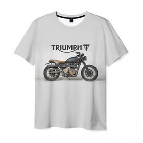 Мужская футболка 3D с принтом Triumph 2 в Белгороде, 100% полиэфир | прямой крой, круглый вырез горловины, длина до линии бедер | moto | triumph | мотоцикл | мотоциклы | триумф