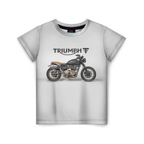 Детская футболка 3D с принтом Triumph 2 в Белгороде, 100% гипоаллергенный полиэфир | прямой крой, круглый вырез горловины, длина до линии бедер, чуть спущенное плечо, ткань немного тянется | moto | triumph | мотоцикл | мотоциклы | триумф