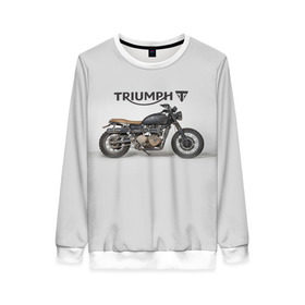 Женский свитшот 3D с принтом Triumph 2 в Белгороде, 100% полиэстер с мягким внутренним слоем | круглый вырез горловины, мягкая резинка на манжетах и поясе, свободная посадка по фигуре | Тематика изображения на принте: moto | triumph | мотоцикл | мотоциклы | триумф