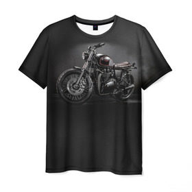 Мужская футболка 3D с принтом Triumph 1 в Белгороде, 100% полиэфир | прямой крой, круглый вырез горловины, длина до линии бедер | Тематика изображения на принте: moto | triumph | мотоцикл | мотоциклы | триумф