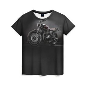 Женская футболка 3D с принтом Triumph 1 в Белгороде, 100% полиэфир ( синтетическое хлопкоподобное полотно) | прямой крой, круглый вырез горловины, длина до линии бедер | moto | triumph | мотоцикл | мотоциклы | триумф
