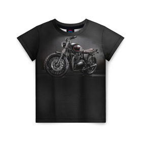 Детская футболка 3D с принтом Triumph 1 в Белгороде, 100% гипоаллергенный полиэфир | прямой крой, круглый вырез горловины, длина до линии бедер, чуть спущенное плечо, ткань немного тянется | Тематика изображения на принте: moto | triumph | мотоцикл | мотоциклы | триумф