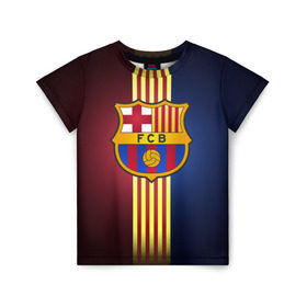 Детская футболка 3D с принтом Barcelona FC в Белгороде, 100% гипоаллергенный полиэфир | прямой крой, круглый вырез горловины, длина до линии бедер, чуть спущенное плечо, ткань немного тянется | барса | барселона | испания | клуб | фк | футбол | футбольный