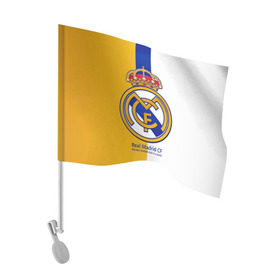 Флаг для автомобиля с принтом Real Madrid CF в Белгороде, 100% полиэстер | Размер: 30*21 см | football | испания | клуб | мадрид | реал | фк | футбольный