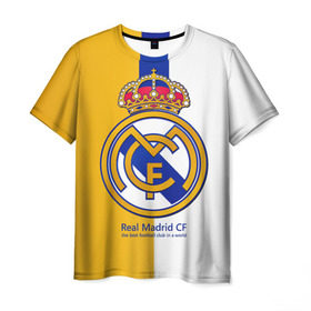 Мужская футболка 3D с принтом Real Madrid CF в Белгороде, 100% полиэфир | прямой крой, круглый вырез горловины, длина до линии бедер | football | испания | клуб | мадрид | реал | фк | футбольный